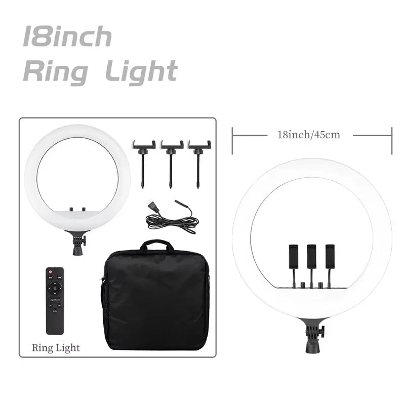 10Inch LED Ring Light Lamp with Phone Clip Tripod Stand Selfie Video for Tik Tok Youtube Phone Live Photo Photography Studio