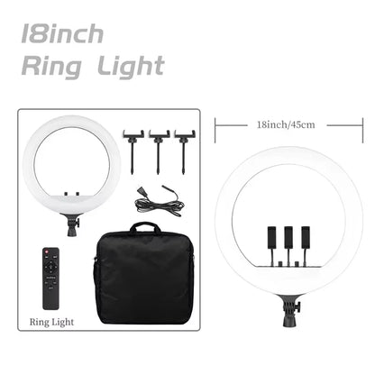 10Inch LED Ring Light Lamp with Phone Clip Tripod Stand Selfie Video for Tik Tok Youtube Phone Live Photo Photography Studio