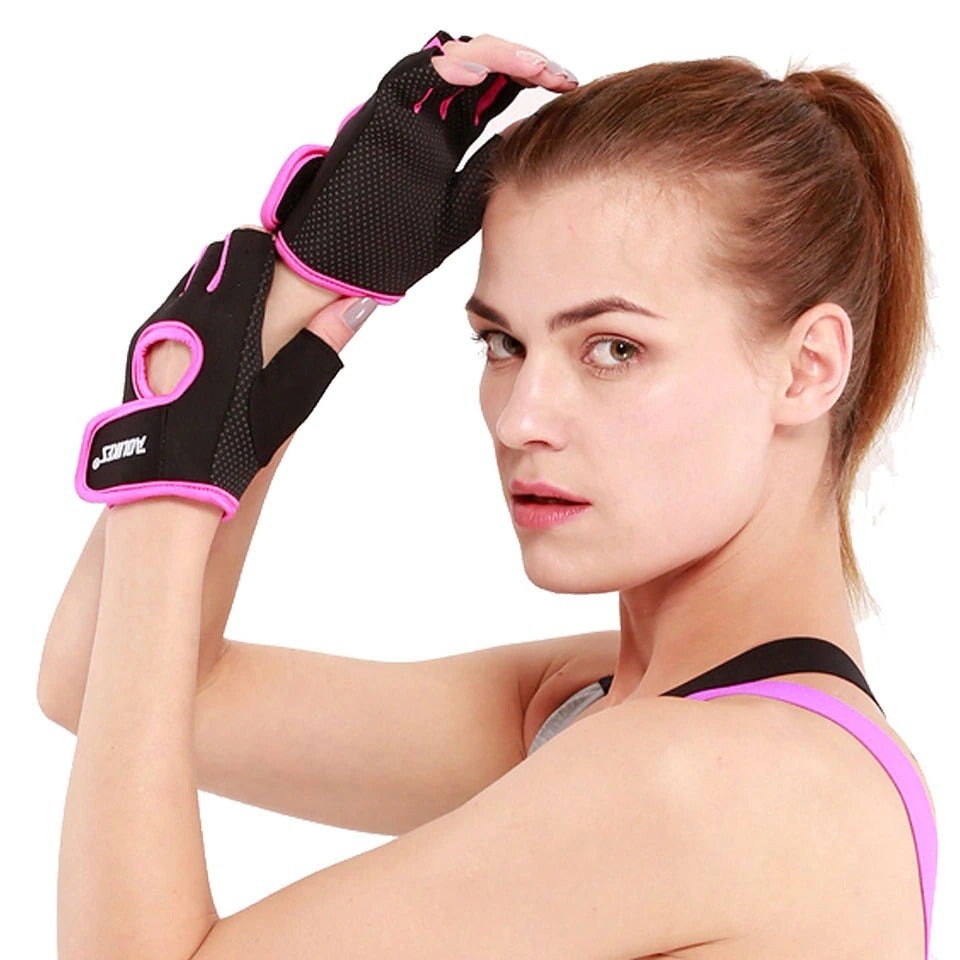 Gants d'haltérophilie antidérapants à demi-doigts
