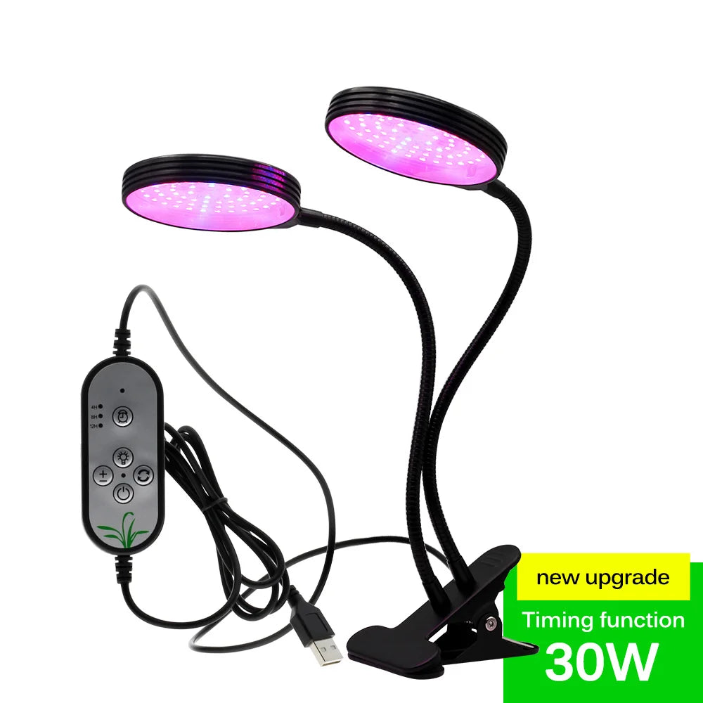 DC5V LED Grow Light Full Spectrum with 360 Degrees Flexible Clip USB Power Supply Desktop LED Plant Growth Light