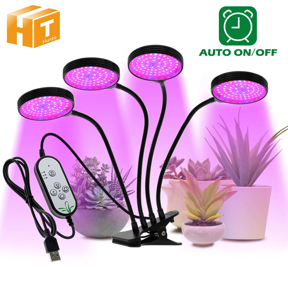 DC5V LED Grow Light Full Spectrum with 360 Degrees Flexible Clip USB Power Supply Desktop LED Plant Growth Light
