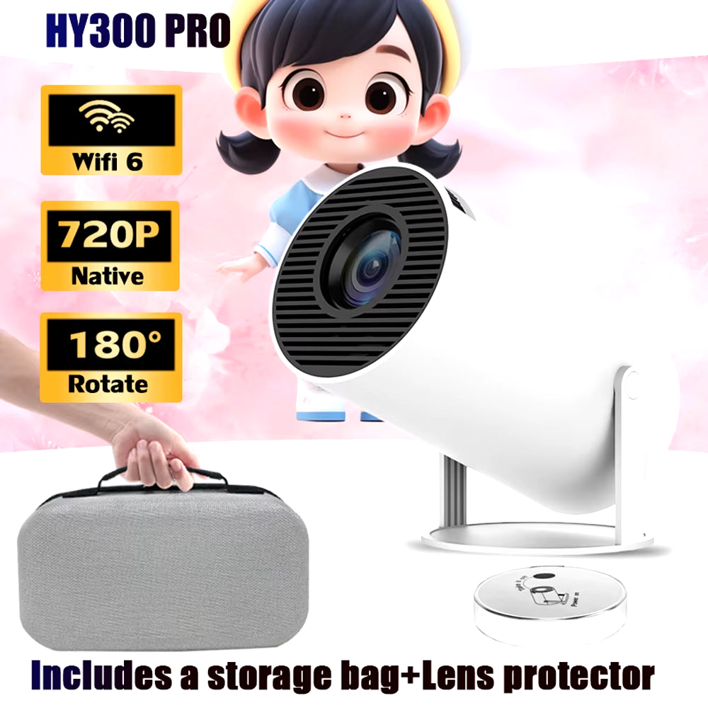 Projector HY300 PRO 4K Android 11 Dual Wifi6 260ANSI Allwinner H713 BT5.0 1080P 1280*720P Home Cinema Outdoor Projetor