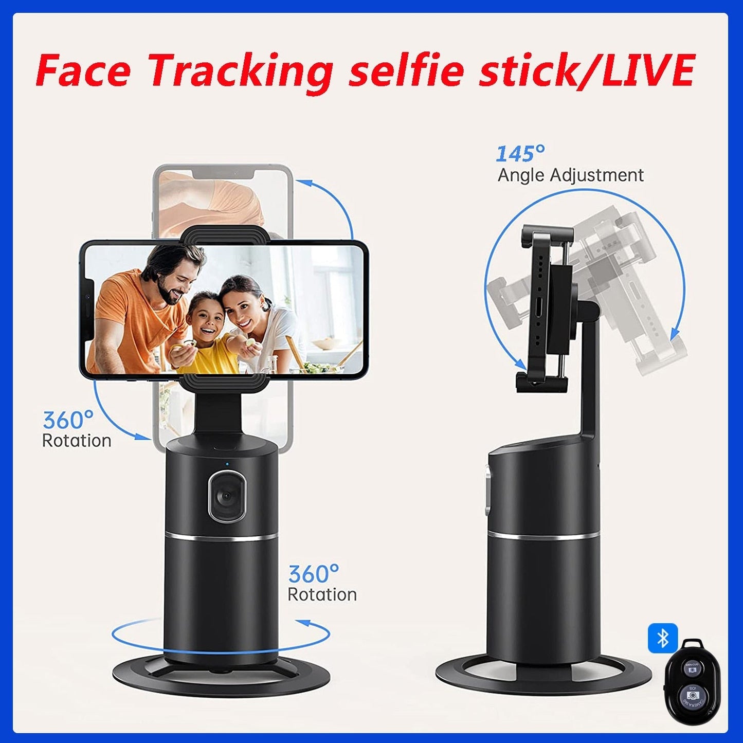 Gimbal de téléphone rotatif avec suivi du visage 