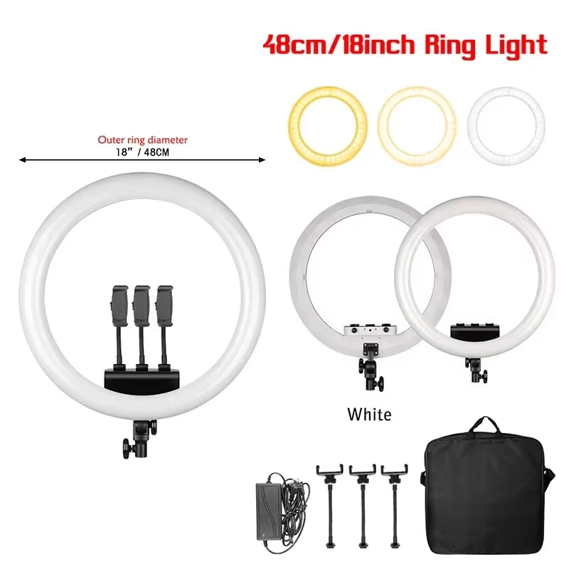 10Inch LED Ring Light Lamp with Phone Clip Tripod Stand Selfie Video for Tik Tok Youtube Phone Live Photo Photography Studio