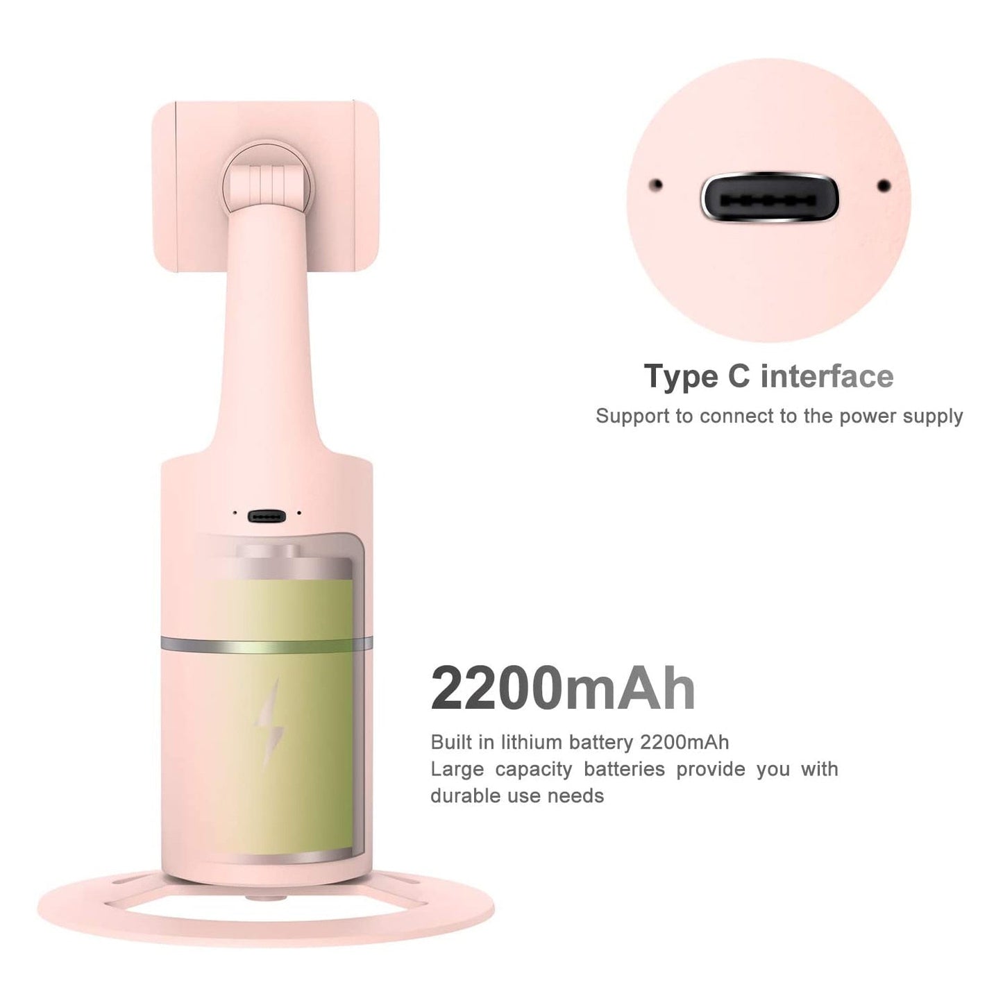 Gimbal de téléphone rotatif avec suivi du visage 