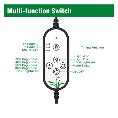 DC5V LED Grow Light Full Spectrum with 360 Degrees Flexible Clip USB Power Supply Desktop LED Plant Growth Light