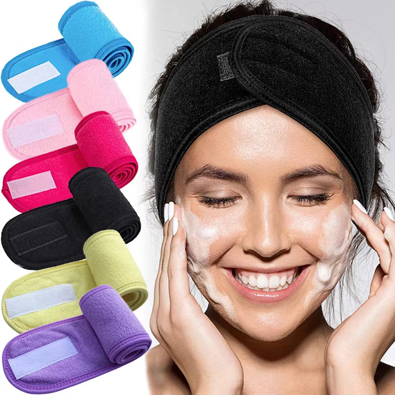 Adjustable Head Band Spa Face Wash Makeup Sweat Head Wrap Non-Slip Stretchable Washable Headband Hair Band for Sports Hairbands